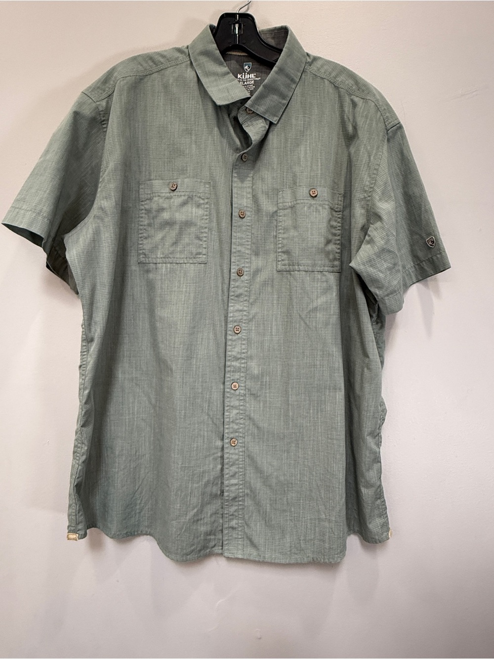 Kuhl Men’s Short Sleeve Button-Down Shirt in Sage Green